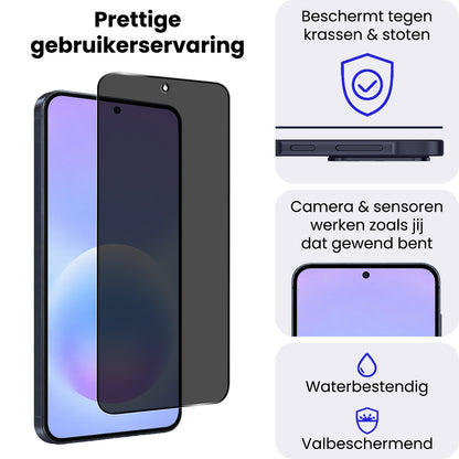 Samsung A57 Screenprotector Gehard Glas - Privacy