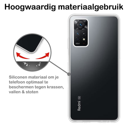 Xiaomi Redmi Note 11 Hoesje Siliconen Backcover Lichtgewicht - Transparant