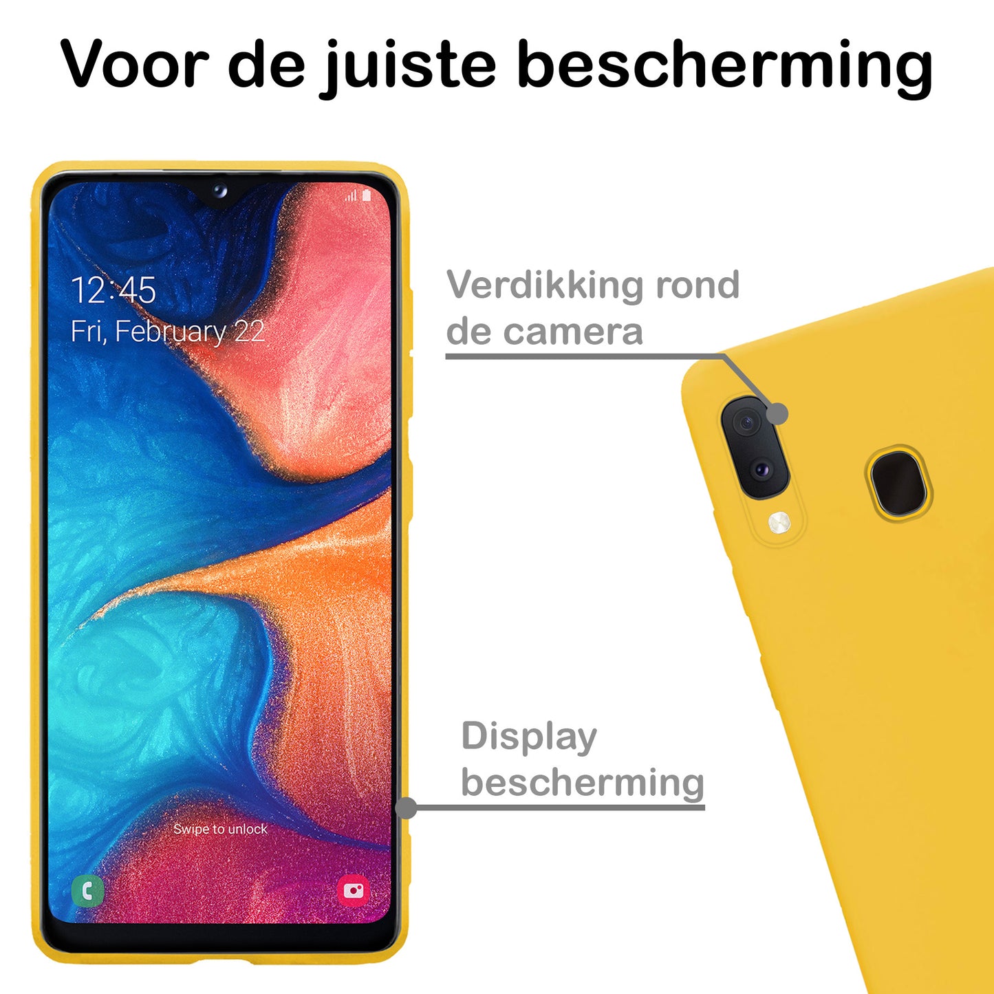 Samsung A20e Hoesje Siliconen - Geel