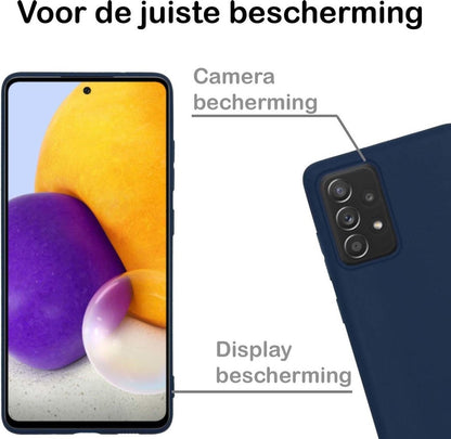 Samsung A72 Hoesje Siliconen Backcover Lichtgewicht - Donkerblauw