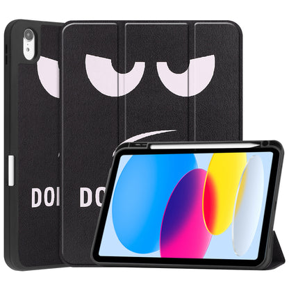 iPad 2022 / 2025 (A16 ) Trifold Bookcase Hoes met Penhouder voor Apple Pen - Don't Touch Me