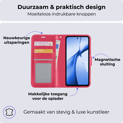 OnePlus Nord CE 4 Hoesje Bookcase Cover met Kaarthouder - Donkergroen