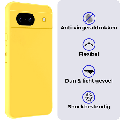 Google Pixel 8a Hoesje Siliconen Backcover Lichtgewicht - Geel