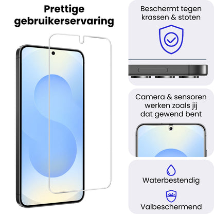 Samsung S25 Screenprotector Gehard Glas met Installatieframe