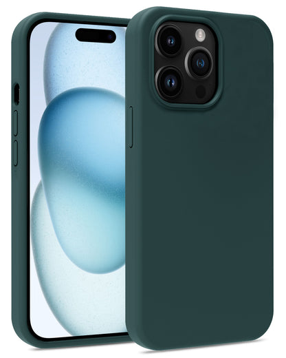 iPhone 15 Pro Hoesje Siliconen Backcover Lichtgewicht - Donkergroen