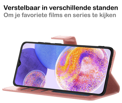 Samsung A23 Hoesje Book Case Kunstleer - Rosðð goud