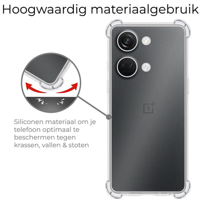 OnePlus Nord 3 Hoesje Shockproof Backcover Siliconen - Transparant