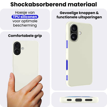 iPhone 17 Hoesje Siliconen Backcover Lichtgewicht - Wit
