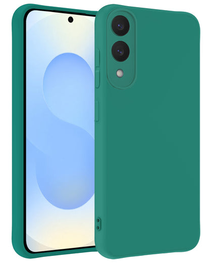 Samsung S25 Edge Hoesje Siliconen Backcover Lichtgewicht - Donkergroen