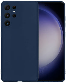 Samsung S23 Ultra Hoesje Siliconen Backcover Lichtgewicht - Donkerblauw