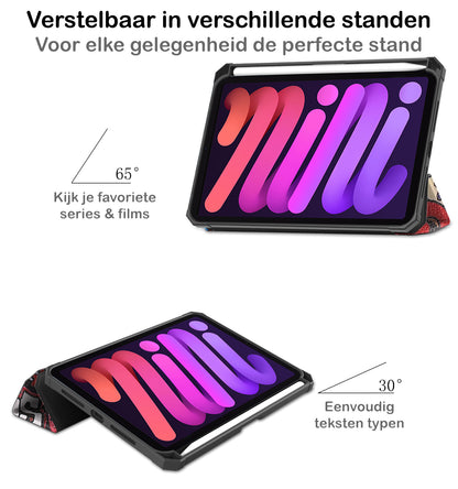 iPad Mini 6 Trifold Bookcase Hoes met Penhouder voor Apple Pen - Graffity
