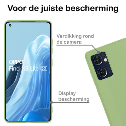 OPPO Find X5 Lite Hoesje Siliconen - Groen