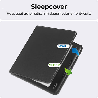 Kobo Libra Colour Bookcase Hoes Shockabsorberend - Zwart