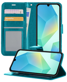 Samsung A16 Hoesje Bookcase Cover met Kaarthouder - Turquoise
