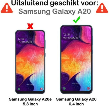 Samsung A20 Screenprotector Full Cover Tempered Glass