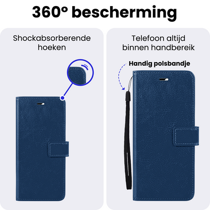Samsung A27 Hoesje Bookcase Cover met Kaarthouder - Donkerblauw