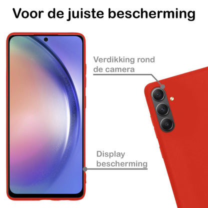 Samsung A54 Hoesje Siliconen Backcover Lichtgewicht - Rood