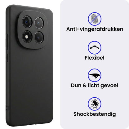 Xiaomi Redmi Note 14 Pro Hoesje Siliconen Backcover Lichtgewicht - Zwart