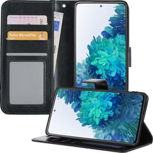 Samsung S20 FE Hoesje Bookcase Cover met Kaarthouder - Zwart