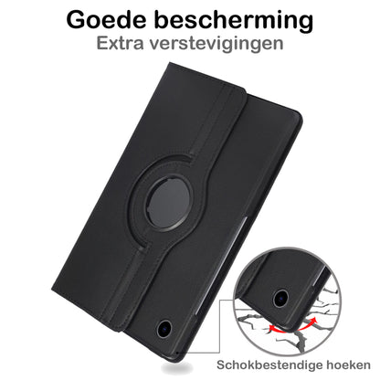 Samsung Galaxy Tab A8 Hoesje 360ðð Draaibare Book Case Kunstleer - Zwart