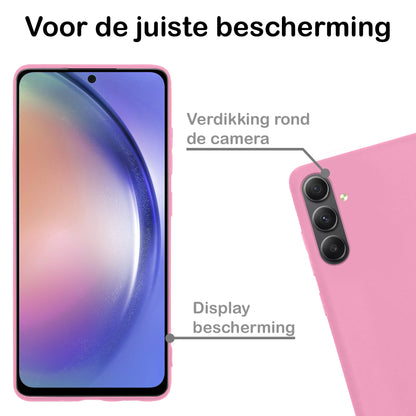 Samsung A54 Hoesje Siliconen - Lichtroze