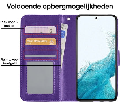 Samsung S22 Ultra Hoesje Book Case Kunstleer - Paars