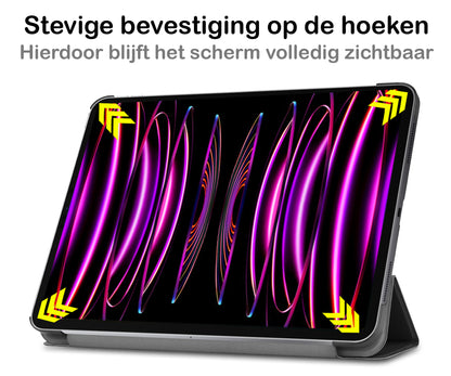 iPad Pro 2022 (11 inch) Trifold Bookcase Hoes - Zwart