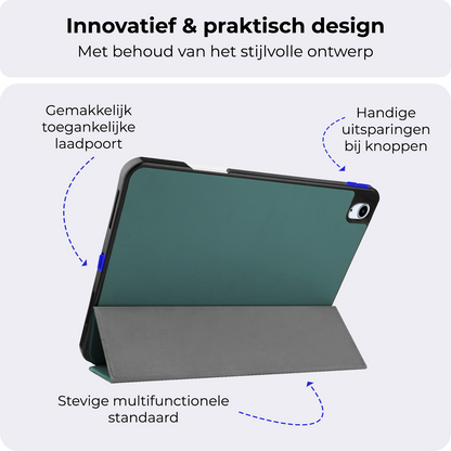 iPad Air 2024 (11 inch) Hoesje Book Case Met Apple Pencil Uitsparing - Donkergroen