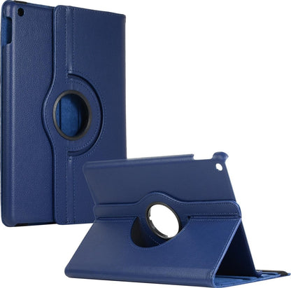 iPad 10.2 2020 Trifold Bookcase Hoes 360 Graden Draaibaar - Donkerblauw