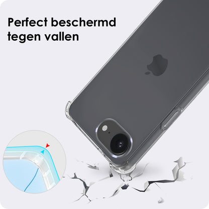 iPhone 16e Hoesje met Koord Backcover Shockproof - Transparant