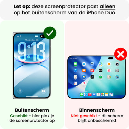 iPhone Duo Screenprotector Gehard Glas - Full Screen
