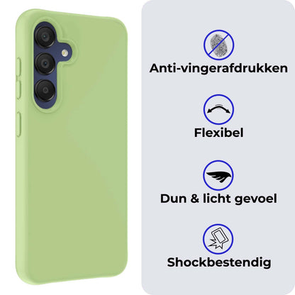 Samsung A15 Hoesje Siliconen Backcover Lichtgewicht - Groen