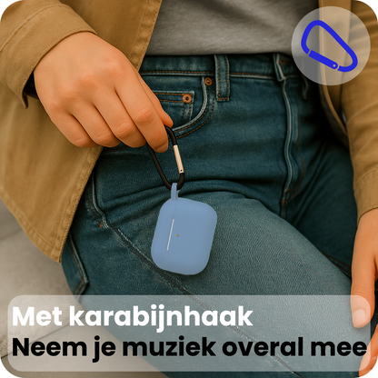 AirPods Pro 3 Hoesje Siliconen Krasbestendig - Lichtblauw