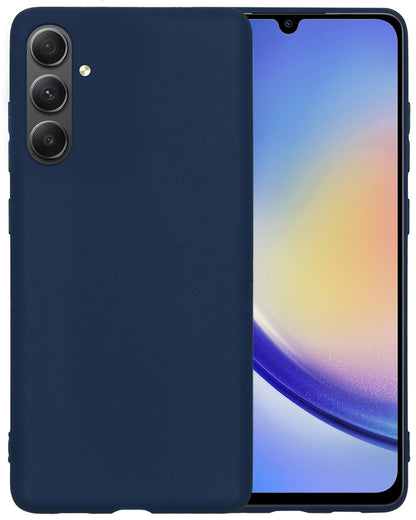 Samsung A34 Hoesje Siliconen Backcover Lichtgewicht - Donkerblauw