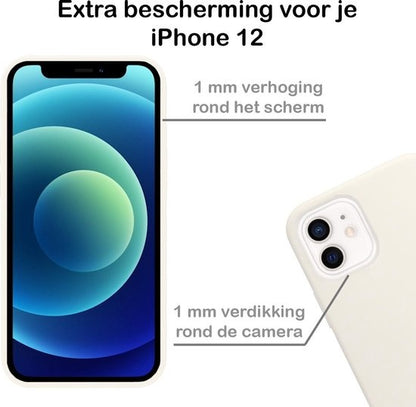 iPhone 12 Mini Hoesje Siliconen Backcover Lichtgewicht - Wit