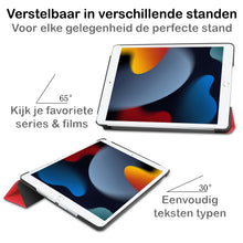 iPad 10.2 2021 Trifold Bookcase Hoes - Rood
