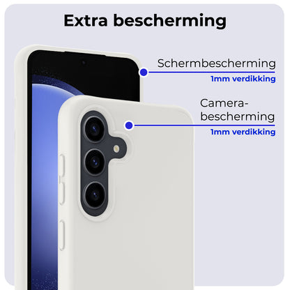 Samsung S23 FE Hoesje Siliconen Backcover Lichtgewicht - Wit