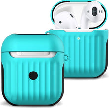 AirPods 2 Hoesje Siliconen met Ribbels Shockbestendig - Mintgroen