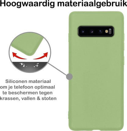 Samsung S10 Hoesje Siliconen Backcover Lichtgewicht - Groen