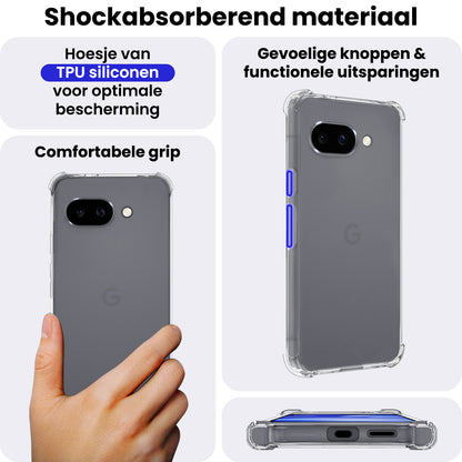 Google Pixel 9a Hoesje Shockproof Backcover Siliconen - Transparant
