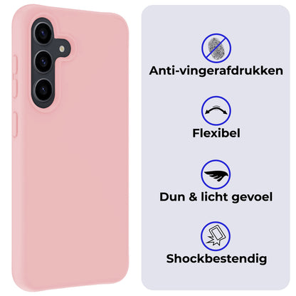 Samsung S24 Plus Hoesje Siliconen Backcover Lichtgewicht - Lichtroze