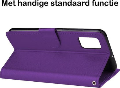 Samsung A41 Hoesje Bookcase Cover met Kaarthouder - Paars