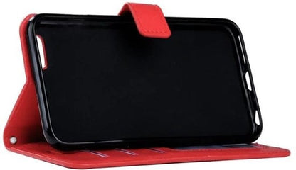 Hoes Geschikt voor iPhone 5 Hoes Bookcase Hoesje - Rood