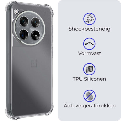 OnePlus 12 Hoesje Shockproof Backcover Siliconen - Transparant