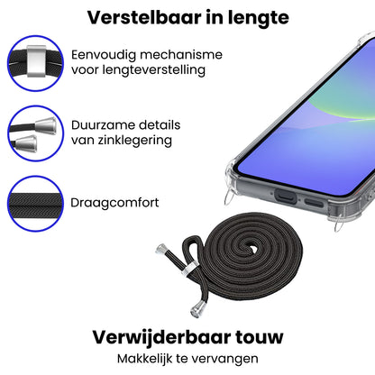 Samsung A36 Hoesje met Koord Backcover Shockproof - Transparant