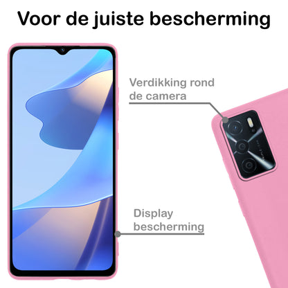 OPPO A16s Hoesje Siliconen Backcover Lichtgewicht - Lichtroze
