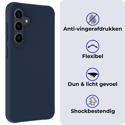 Samsung A55 Hoesje Siliconen Backcover Lichtgewicht - Donkerblauw