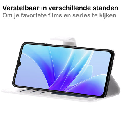 OPPO A17 Hoesje Bookcase Cover met Kaarthouder - Wit