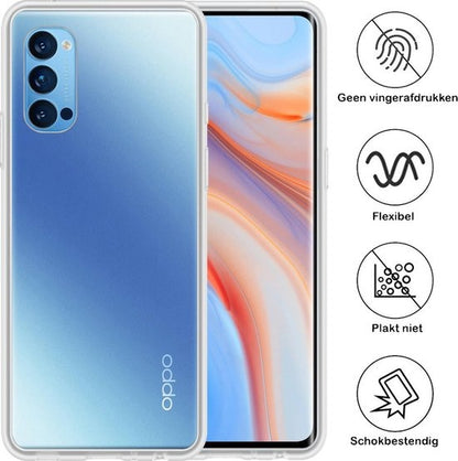 OPPO Reno 4 Pro 5G Hoesje Siliconen Backcover Lichtgewicht - Transparant