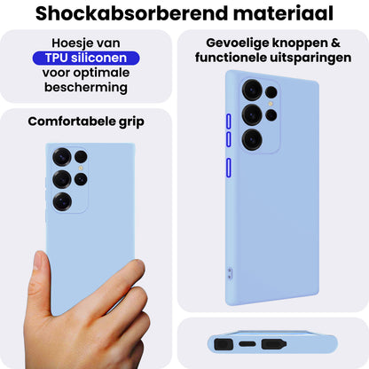 Samsung S25 Ultra Hoesje Siliconen Backcover Lichtgewicht - Lichtblauw
